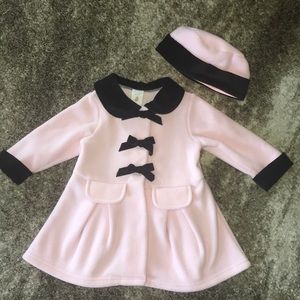 Starting Out adorable pink and black fleece jacket